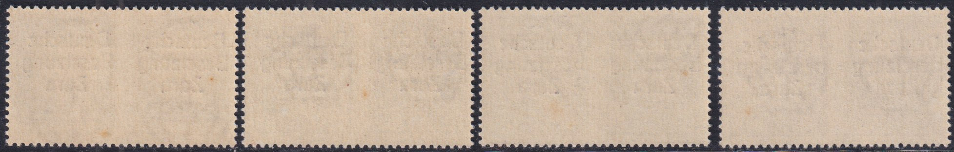 E12_556 - 1943 - Occupazione tedesca di Zara, Propaganda di guerra, serie di 4 valori con gotico a sinistra e elzeviro a destra nuovi integri (20/23)