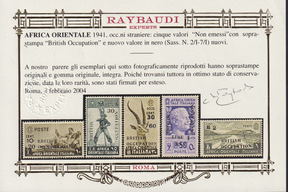 E12_579 - British Occupation, seconda serie completa non emessa nuova gomma integra (2/I-7/I)