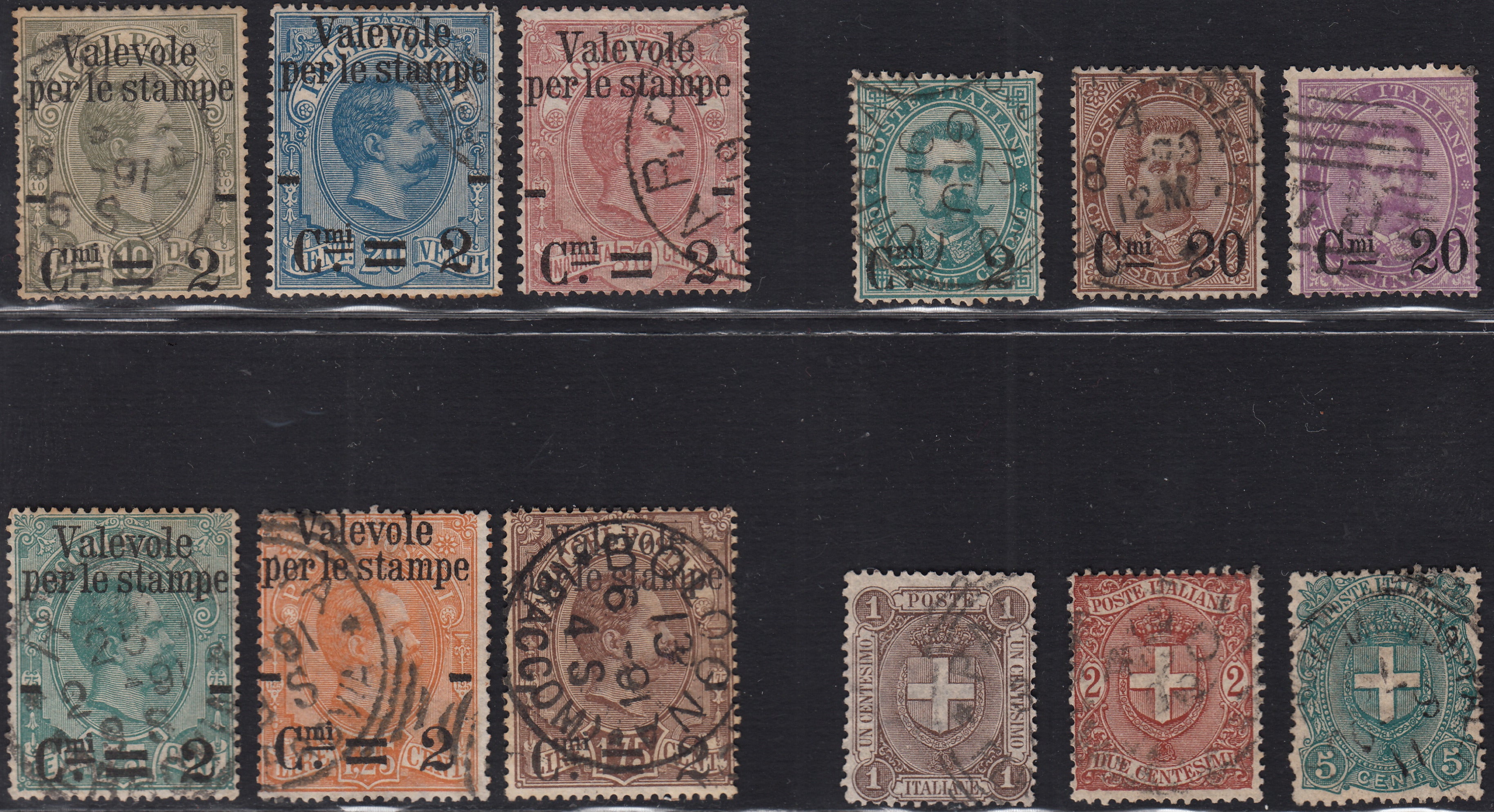 UT820 - 1890/97 - Umberto I insieme di emissioni del periodo usate con annulli originali (50/55 + 56/58 + 65/67)