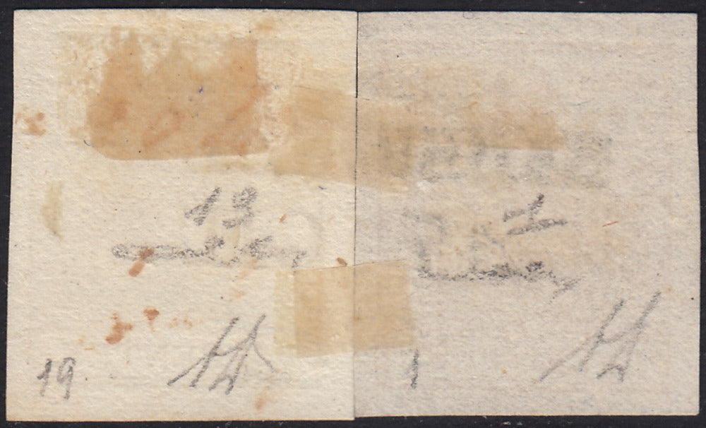 I issue, c. 5 ocher yellow with reversed counterprint, used (13)