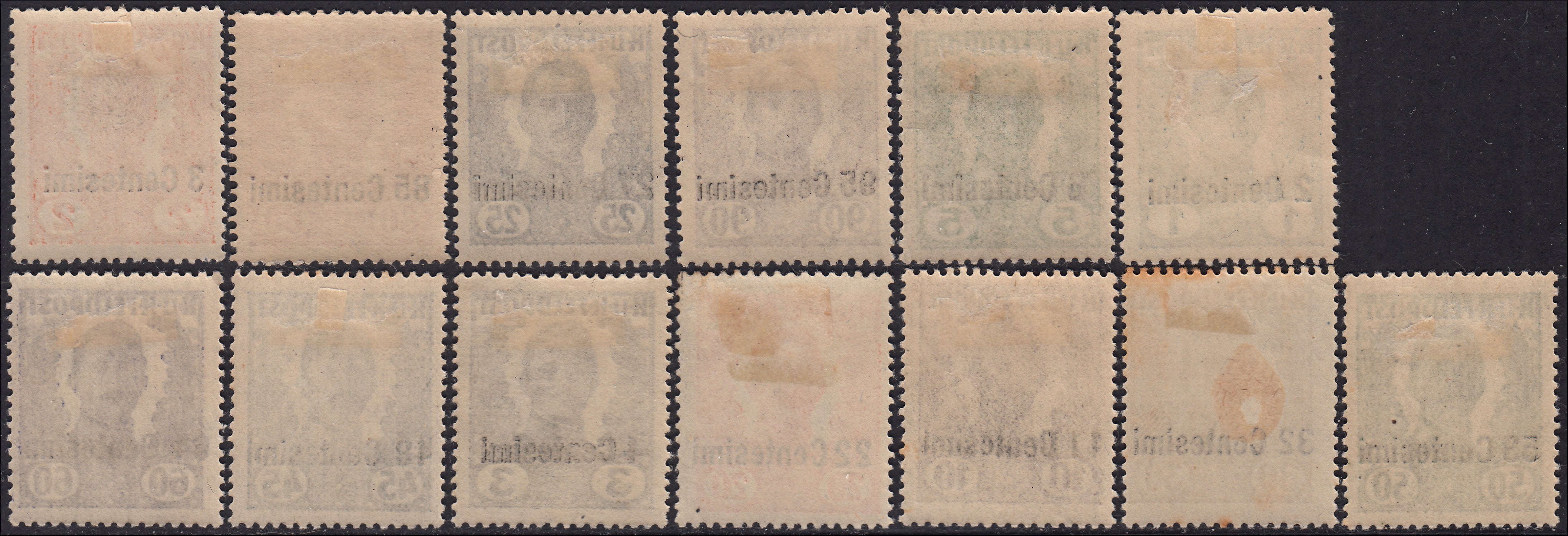 E16_279 - 1918 -  Occupazione Austriaca del Friuli e del Veneto, francobolli di Austria soprastampati, non emessi, nuovi TL (20/33)