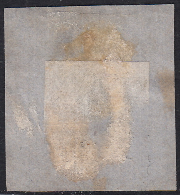 UT679 - 1863 - Emissione dentellata, c. 40 carminio usato Napoli (Porto) 18/1/63 (3, P.ti 12)