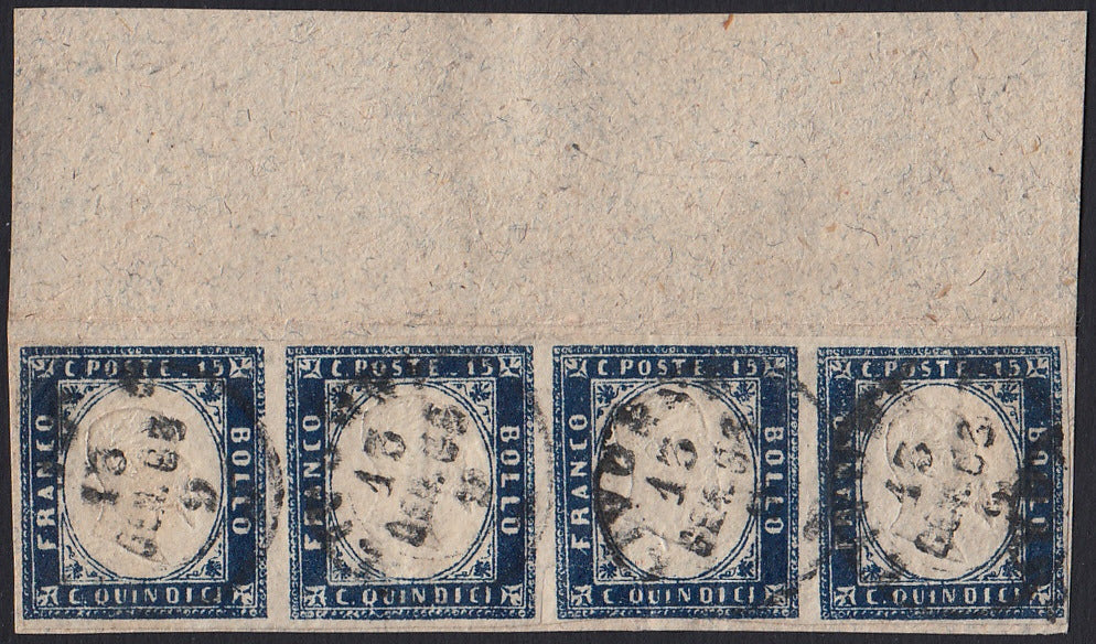 1862 - Effigy of Vittorio Emanuele II facing right, c. 80 dark orange yellow comb-pierced, used (4b)