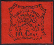 EB80 - 1861 - Embossed Cifra, c. 1 gray-black block of four, mint with original gum (19)