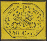 Lotto 155 - 1867 - II emissione c. 40 giallo nuovo con gomma originale (19)