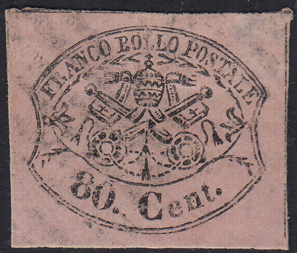 EB80 - 1861 - Embossed Cifra, c. 1 gray-black block of four, mint with original gum (19)