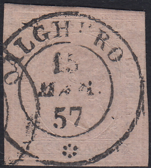 Lotto n. 175 - 1853 - Sardegna II emissione, c. 40 rosa chiaro usato ad ALGHERO 15/3/57 (6).