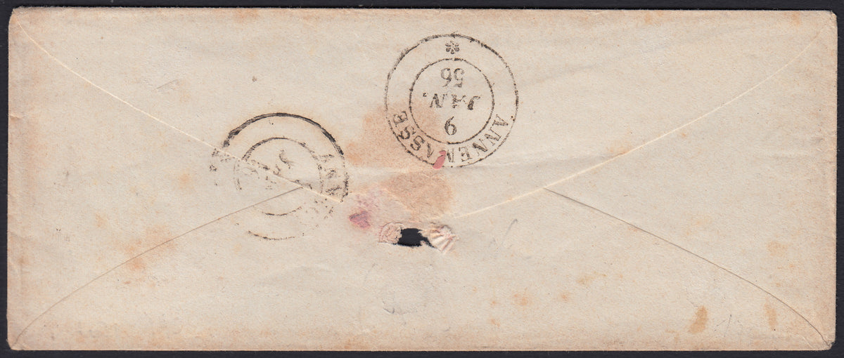 BA26_186 - 1862 - Brief von Turin nach Lyon versandt 7/8/63 frankiert mit c. 40 karminrot zwei Exemplaren (16D)