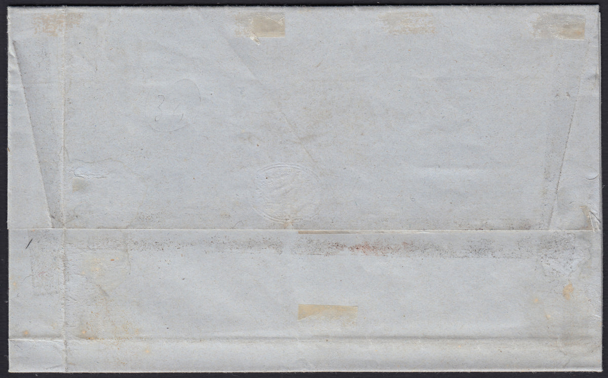 BA26_186 - 1862 - Brief von Turin nach Lyon versandt 7/8/63 frankiert mit c. 40 karminrot zwei Exemplaren (16D)
