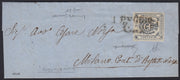 MSP27 - 1859 - Savoy shield topped by Royal crown, c 20 violet slate, used on cover from Modena to Verona 31/12/59 (15).