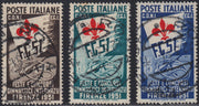 UT264 - 1951 - Feste e Concorsi Ginnici Internazionali a Firenze, serie completa di tre valori usati (661/663)