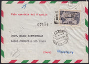Lotto n. 541- 1861 - Gronchi Rosa ricoperto dal grigio (staccato per controllo) su busta spedita da Napoli per il Perù. (920, 921)