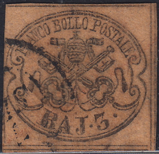 1852 - Papal State I issue 50 used blue baj (10)