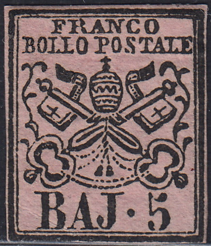 1852 - Papal State I issue 50 used blue baj (10)