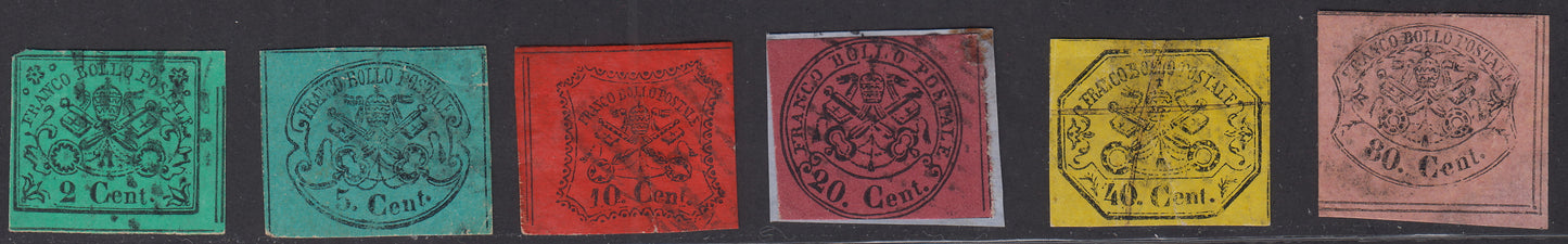 1852 - Papal State I issue 50 used blue baj (10)