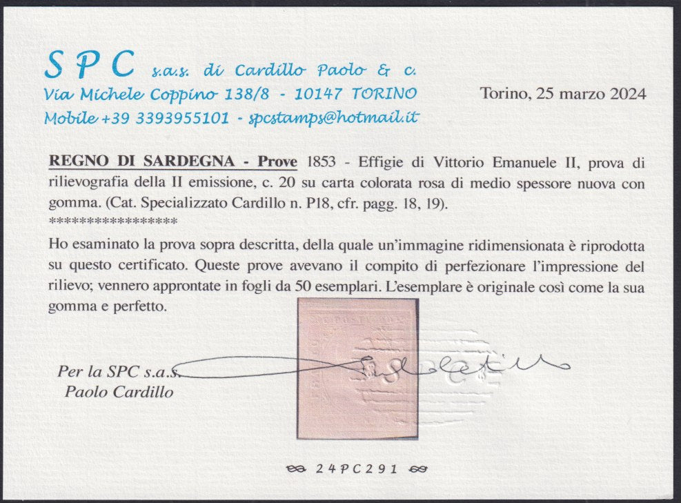 1st issue, c.40 bright carmine pink (3b) new without gum.