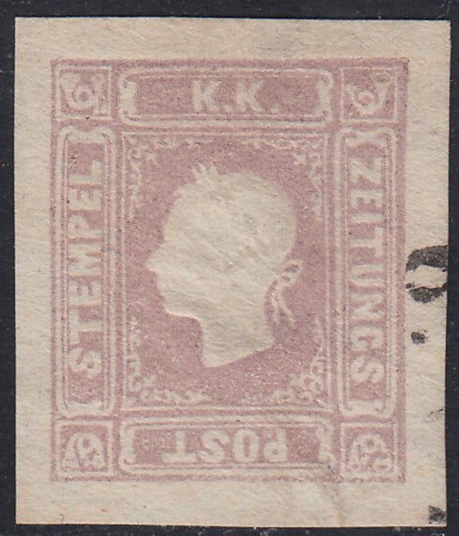 1858 - Postage due for newspapers, 4 kr. Dull red used on newspaper scrap (4)