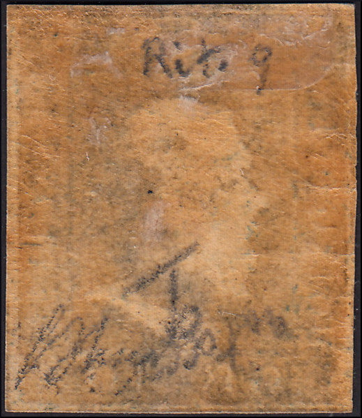 EBS34 - 1859 - Effigie di Ferdinando II di Borbone volta a sinistra, 10 grana azzurro cupo carta di Napoli nuovo con gomma originale, ritocco n. 9, grande qualità (12).