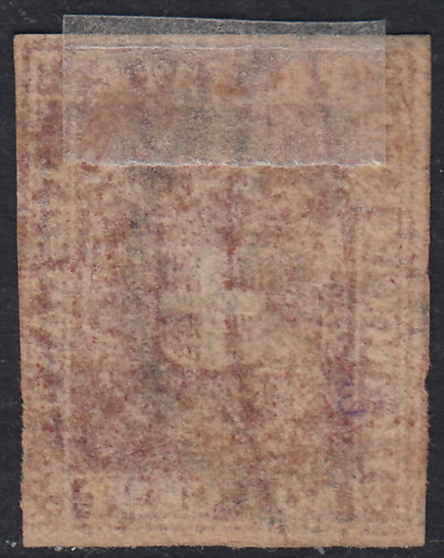 GPT15 - 1860 - Scudo di Savoia sormontato da Corona Reale, 40c. carminio usato (21).