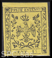 1852 - Duchy of Modena issue with dot after the figure, c. 10 new pink rubber intact (9)