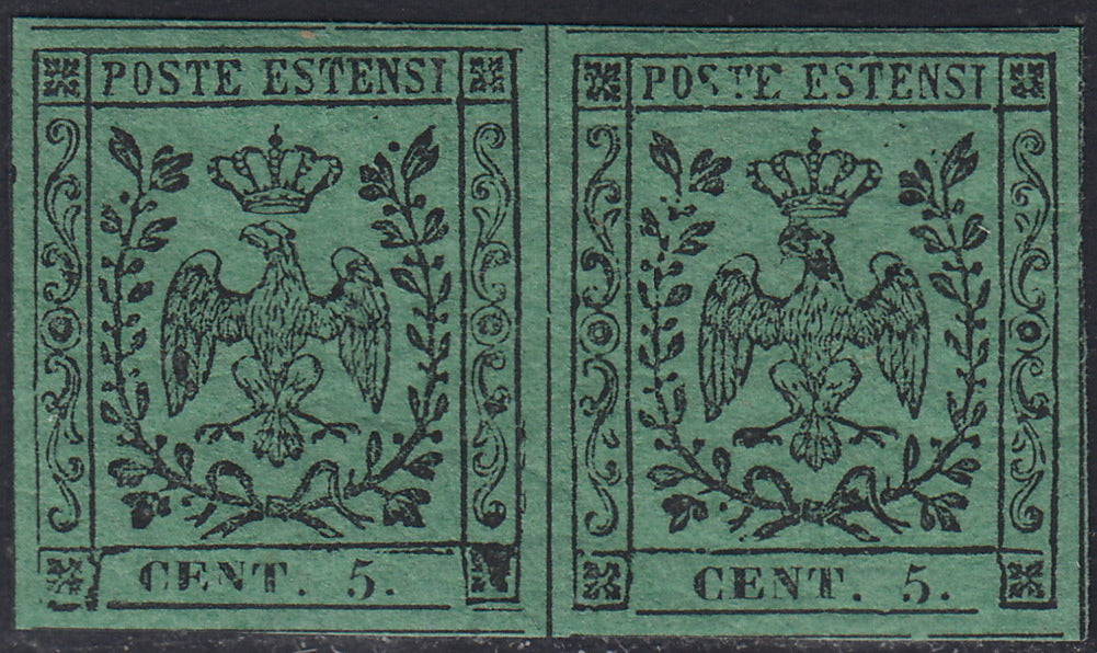 1852 - Duchy of Modena issue with dot after the figure, c. 10 new pink rubber intact (9)