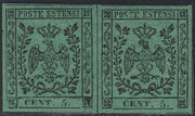 1852 - Duchy of Modena issue with dot after the figure, c. 10 new pink rubber intact (9)