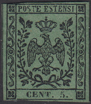 1852 - Duchy of Modena issue with dot after the figure, c. 10 new pink rubber intact (9)