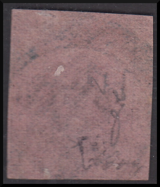 MOD54 - 1853 - B.G.Cen.9 lettere piccole violetto grigio usato, un puntino chiaro (2).