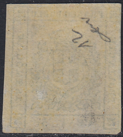 GPM8 - 1859 - Scudo di Savoia sormontato da Corona Reale, c. 5 verde nuovo senza gomma (12).