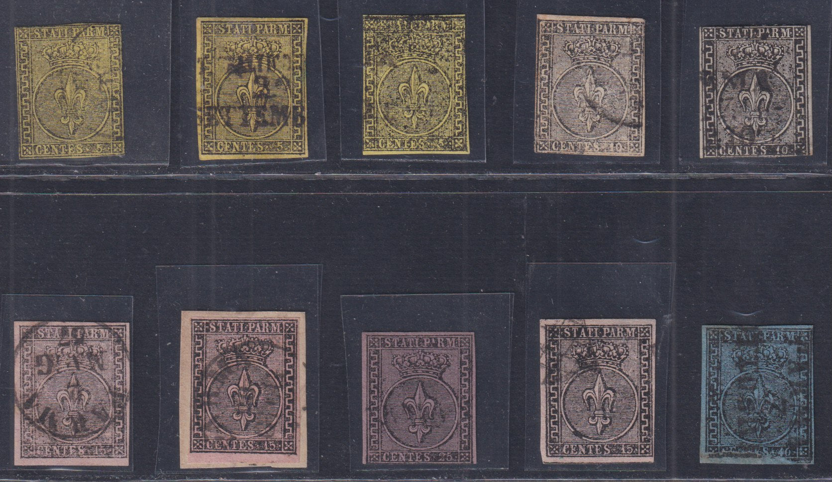 E6_78 - 1850 - I emissione, insieme comprendente diversi valori del periodo usati e in qualità mista, (1/5).