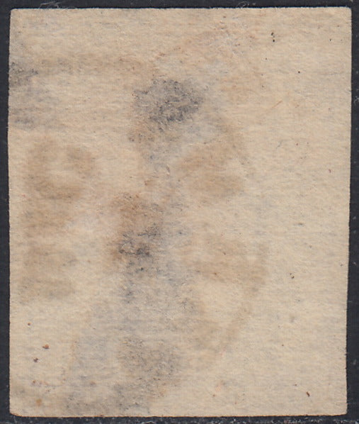 PAR38 - 1857/59 - III emissione c. 25 bruno lilla usato, trasparenza (10).