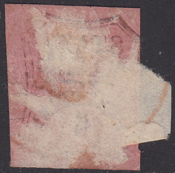 PV1198- 1857 - Segnatasse per giornali, c. 6 rosa usato con annullo rosso di PARMA (1).