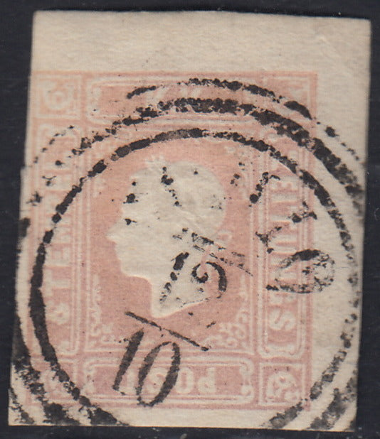 1858 - Lombardo Veneto, newspaper stamps 2nd issue effigy of the 1st type (s. 1.05) blue used (8)