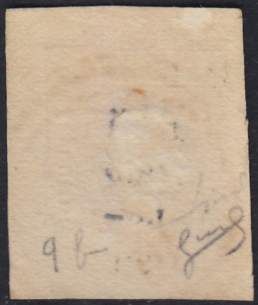 1858 - Lombardo Veneto, newspaper stamps 2nd issue effigy of the 1st type (s. 1.05) blue used (8)