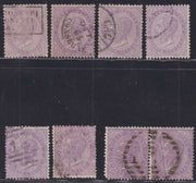 F21_26 - 1863 - Emissione De La Rue, c. 60 lilla chiaro o lilla, quattro esemplari della tiratura di Londra e quattro della tiratura di Torino. (L21, T21).