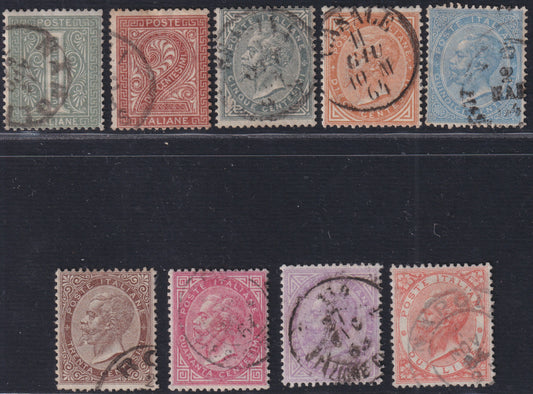 F21_27 - 1863 - De La Rue, serie completa dei nove valori tiratura di Londra, usati (L14/L22).