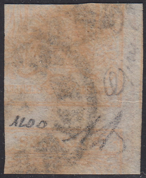 1858 - Lombardo Veneto, newspaper stamps 2nd issue effigy of the 1st type (s. 1.05) blue used (8)