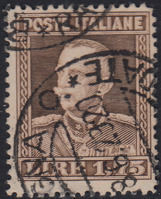 E7_176 - 1929 - Effigie di Vittorio Emanuele III, tipo Parmeggiani, dentellatura 13 3/4 usato (242).