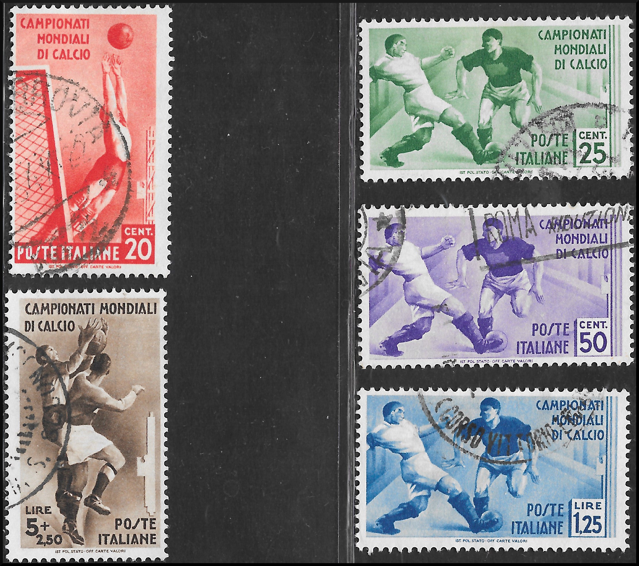 1930 – Virgilio, Diez recortes de un cartel publicitario sobre cartón grueso con una impresión perforada impresa en negro en el contorno y en diagonal la inscripción SAGGIO en mayúsculas.