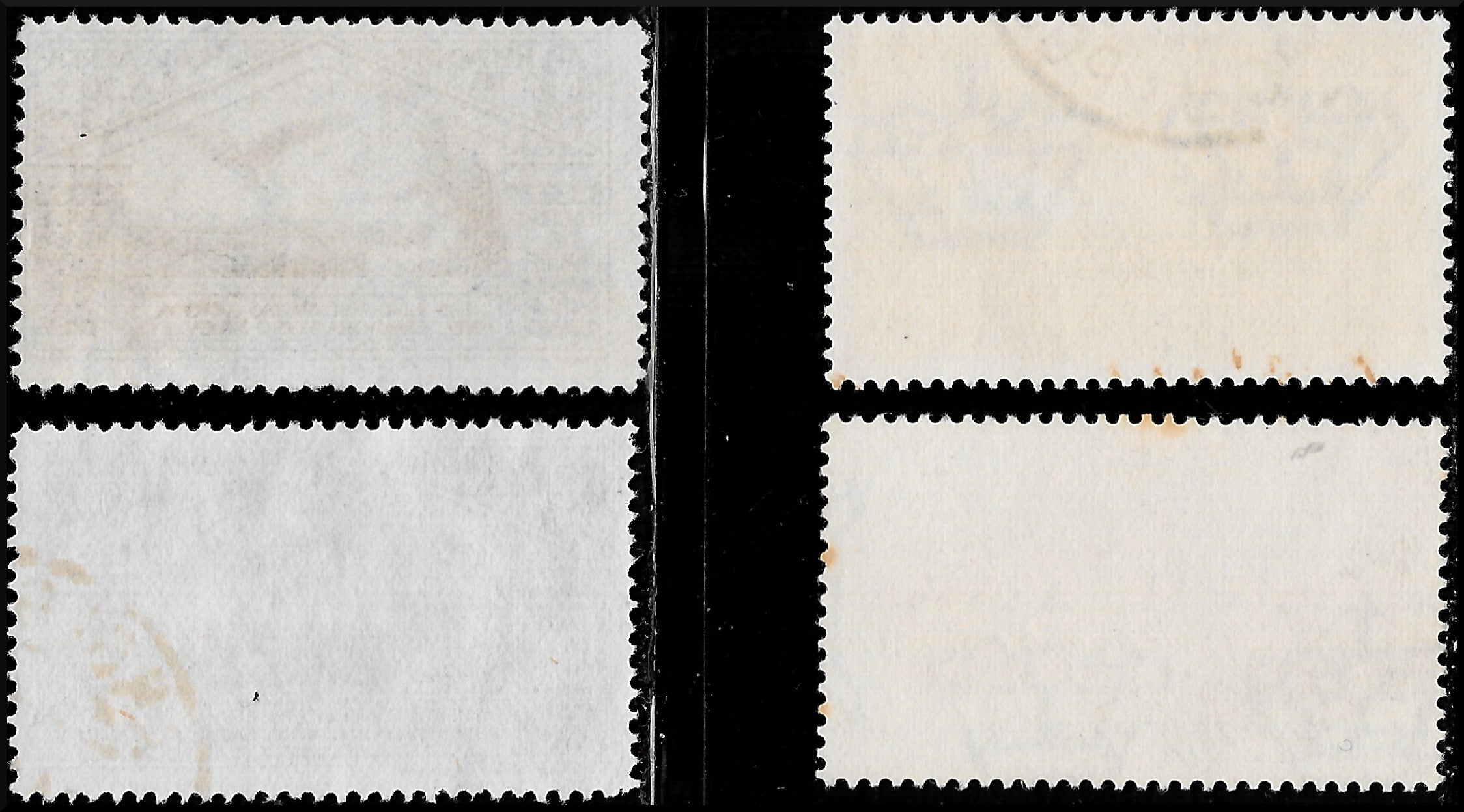 1930 – Virgilio, Diez recortes de un cartel publicitario sobre cartón grueso con una impresión perforada impresa en negro en el contorno y en diagonal la inscripción SAGGIO en mayúsculas.