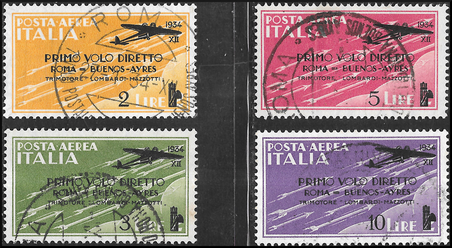 E7_180 - 1933/40 - Posta Aerea, tre serie complete usate, alcuni esemplari con annulli di favore ma insieme divertente e di bella qualità. (45/50 + 56/59 + 83/88).