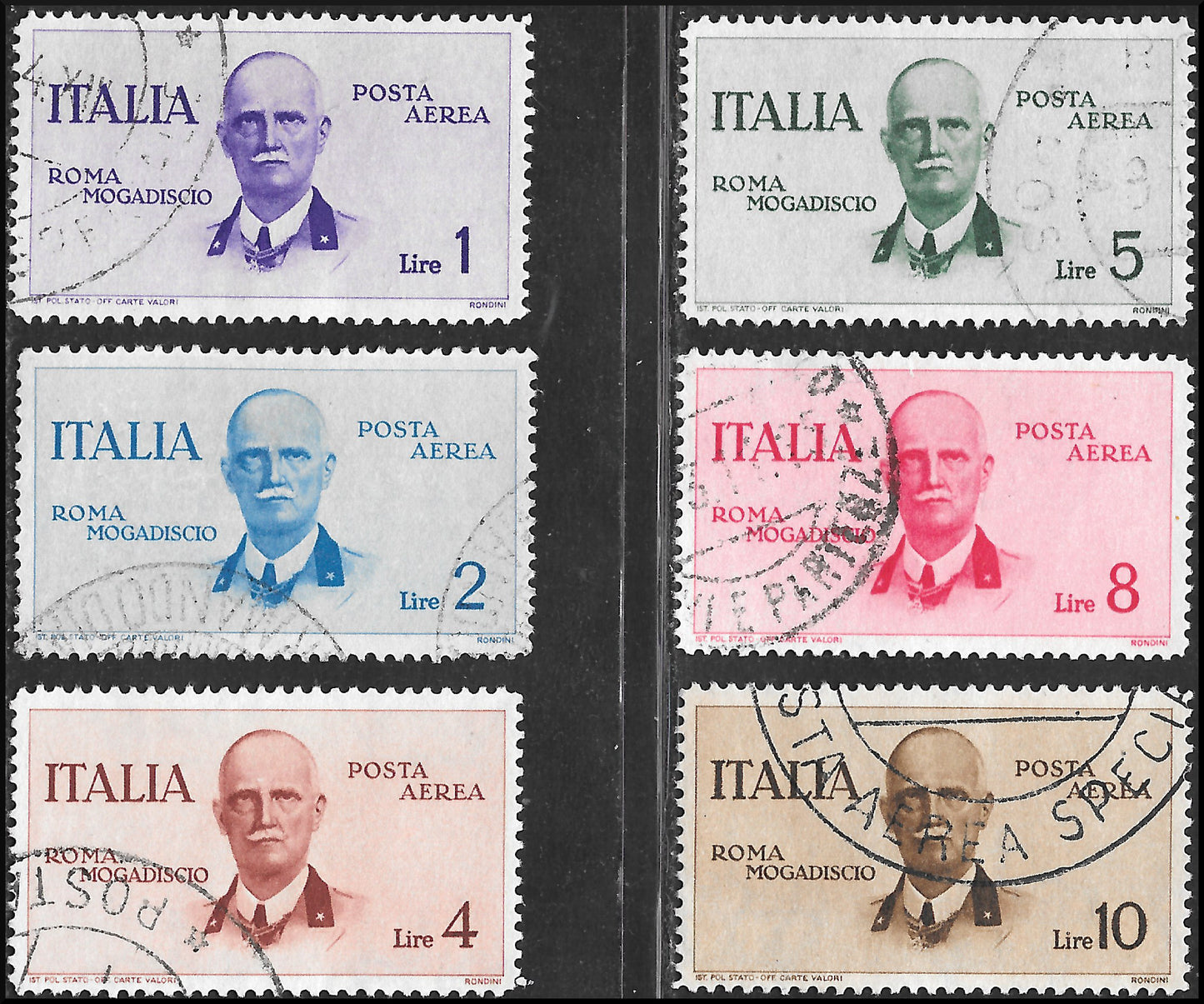 E7_180 - 1933/40 - Posta Aerea, tre serie complete usate, alcuni esemplari con annulli di favore ma insieme divertente e di bella qualità. (45/50 + 56/59 + 83/88).