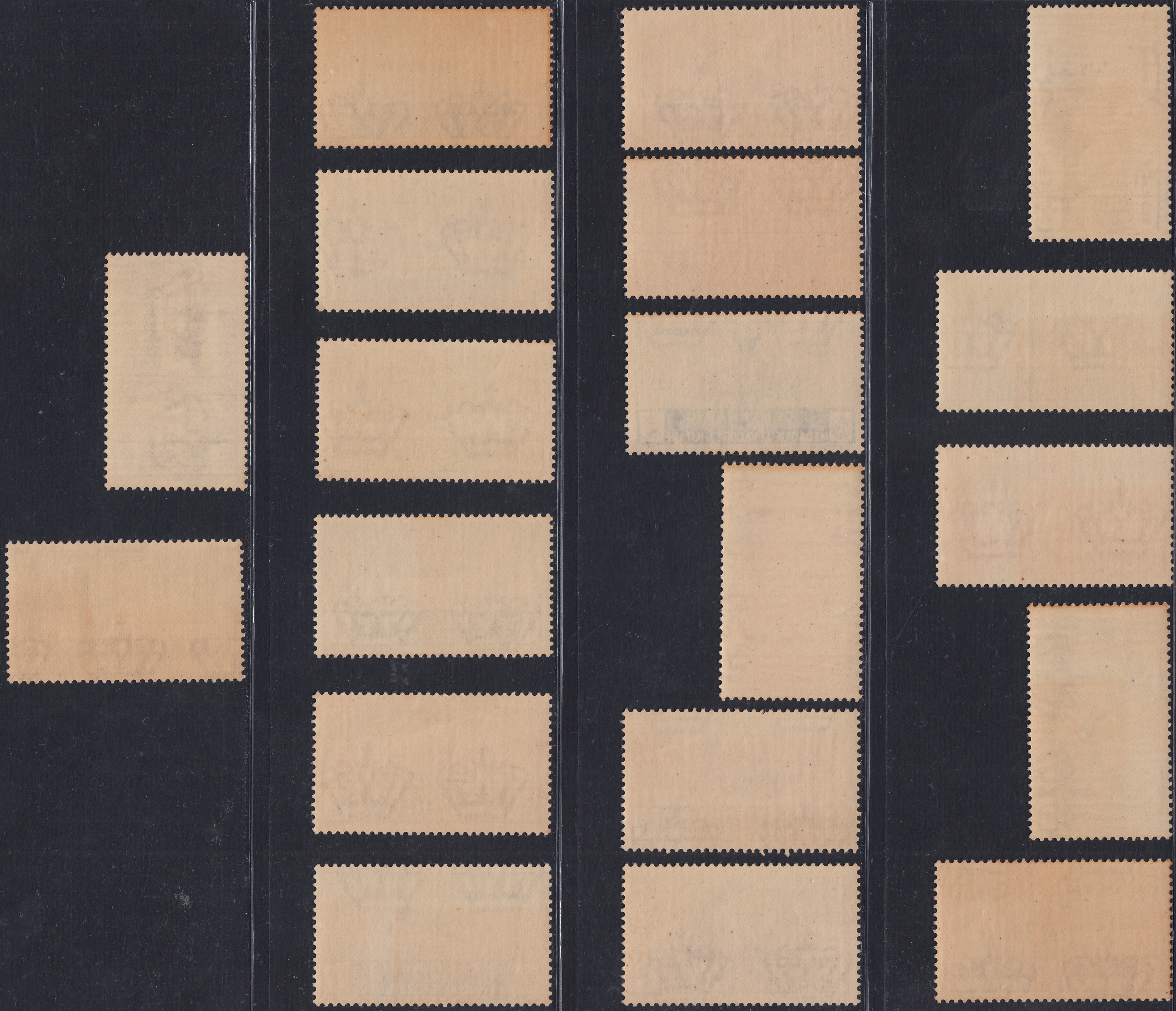 1930 – Virgilio, Ten cuttings of an advertising poster on thick cardboard with a perforated impression printed in black in the outline and diagonally the wording SAGGIO in block capitals.