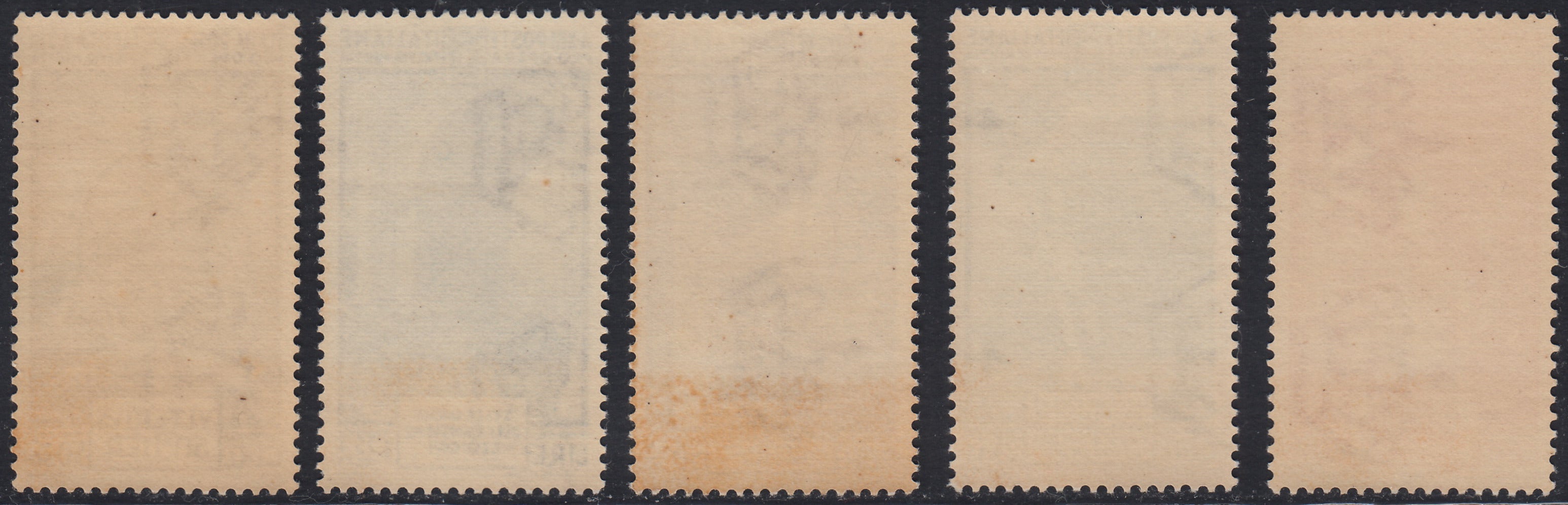 1930 – Virgilio, Ten cuttings of an advertising poster on thick cardboard with a perforated impression printed in black in the outline and diagonally the wording SAGGIO in block capitals.