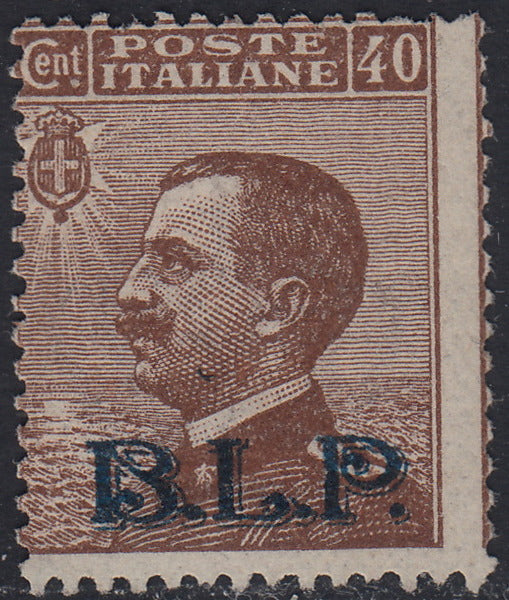 RN134 - 1922/23 - Michetti c. 40 bruno soprastampa BLP azzurrao del II tipo litografico nuovo con gomma originale (9).