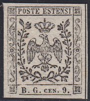 1852 - Duchy of Modena issue with dot after the figure, c. 10 new pink rubber intact (9)