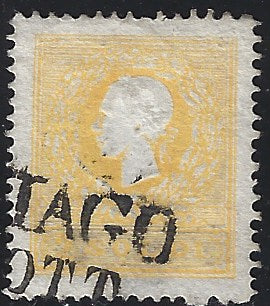 1858 - Lombardo Veneto, newspaper stamps 2nd issue effigy of the 1st type (s. 1.05) blue used (8)