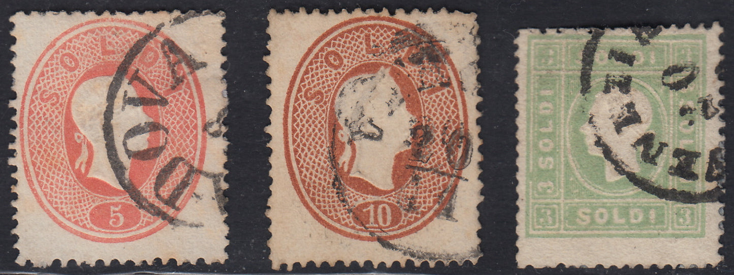 1858 - Lombardo Veneto, newspaper stamps 2nd issue effigy of the 1st type (s. 1.05) blue used (8)