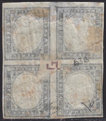 1851 - Effigy of Vittorio Emanuele II facing right, 1st issue c. 20 light blue used late 8/20/57 (2, R2 points)