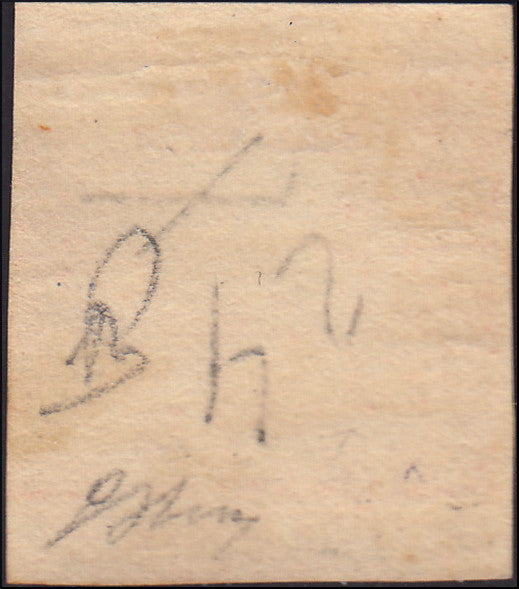 EBS17 - 1859 - Effigie di Federico II di Borbone, 5 grana vermiglio I tavola carta di Palermo nuovo con gomma (10a).